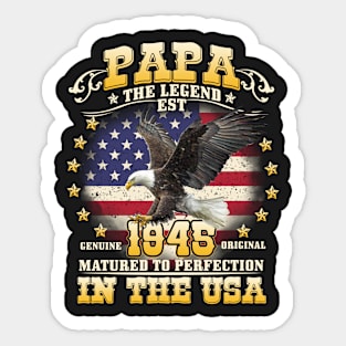 Papa the Legend Birth Year 1945 Sticker